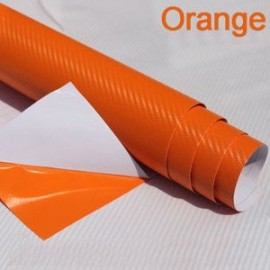 Folie carbon 3d de culoare portocalie