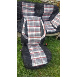 Huse scaune auto din material textil in carouri